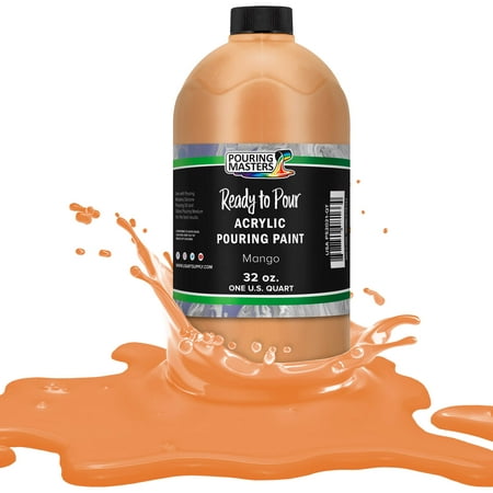 Pouring Masters Mango Acrylic Ready to Pour Pouring Paint – Premium 32-Ounce Pre-Mixed Water-Based