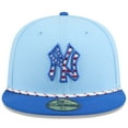 thumbnail image 2 of Men's New Era Light Blue/Blue New York Yankees 2025 Fourth of July 59FIFTY Fitted Hat, 2 of 5