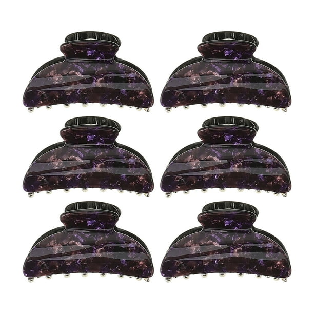 Acrílico patrón floral multicolor pelo garra mandíbula clips abrazaderas para niña mujer señora 6 unids/set estilo aleatorio