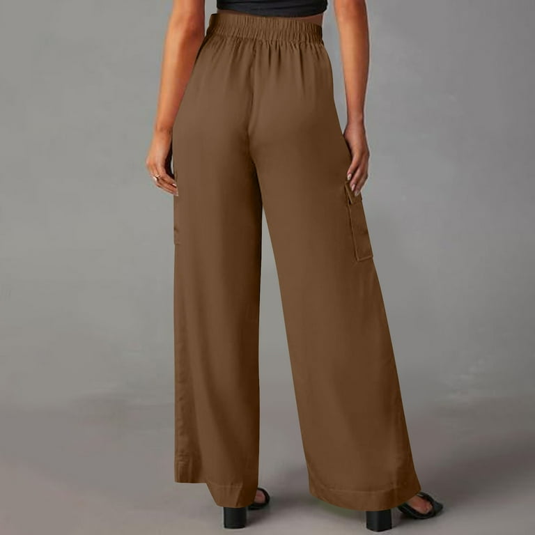 dress pants for winter women Wide Leg Dress Pants Women Size 2-12 High Waisted Crop Office Formal Business