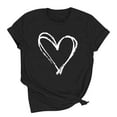 thumbnail image 2 of Womens Lover Heart Graphic Round Neck Shirt Valentines Funny Couple Matching Casual Short Sleeve Tee Tops, 2 of 8