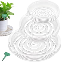 KAMIDA 15 Pack Plastic Plant Saucers, 6,8,10 Inches Plant Trays, Plastic Plant Drip Trays ,Flower Pot Saucers for Indoors Outdoors,with 15 Pcs Plant Labels