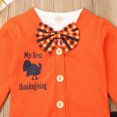 thumbnail image 6 of Inevnen Baby Boy My First Thanksgiving Baby Outfit Infant Romper Coat Pants 3PCS Turkey Clothes Set, 6 of 8