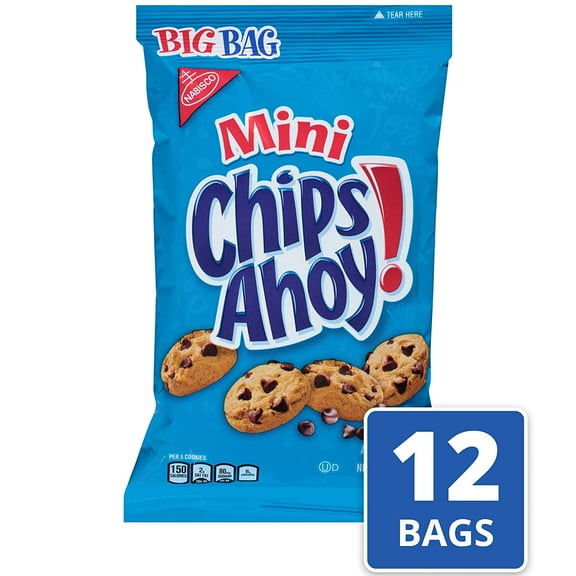 Mini CHIPS AHOY! Original Chocolate Chip Cookies, 12 Big Bag (3 oz.)