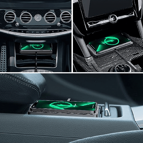 Saluqifa Wireless car Charger Charging pad 15w Non Slip FastCharger for car Wireless Phone Charger for Android for iPhone 11/12/13/14/15/16 Pro Max Xs,Samsung Galaxy S20, S10+ Note 9，LG
