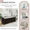 thumbnail image 5 of Shoe Bench with Lift Top and 3 Shutter-shaped Doors, Entryway Storage Bench with Removable Cushion, Wooden Shoe Cabinet Bench with Hidden Storage Space for Living Room, Bedroom, Hallway, Espresso, 5 of 9