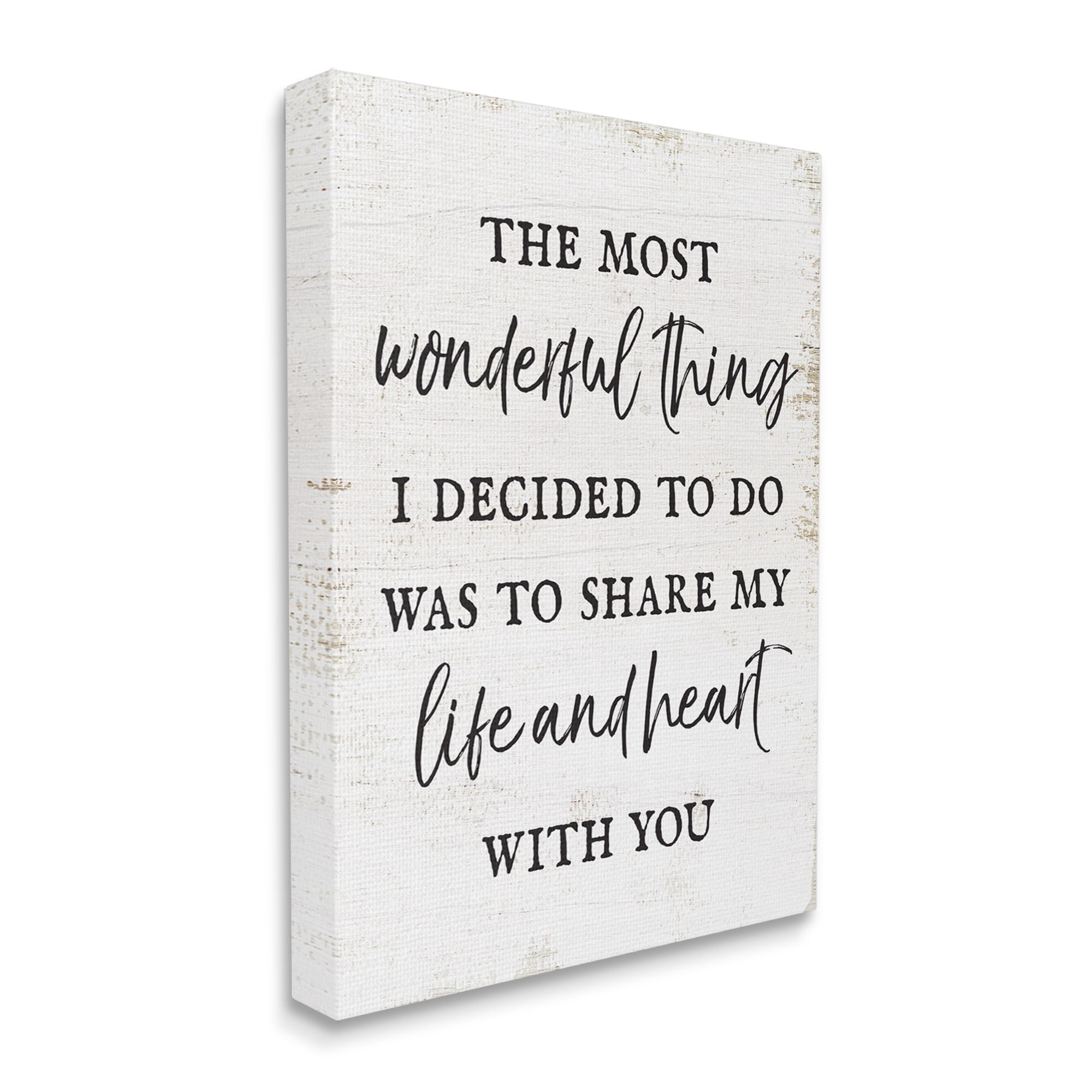 Stupell Industries Life & Heart With You Romance Inspirational Painting Gallery Wrapped Canvas Print Wall Art