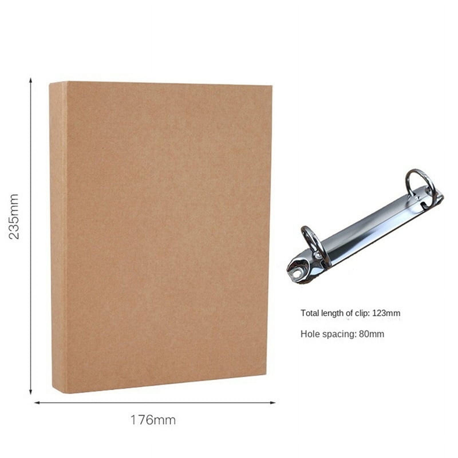 12Pcs A5 Refillable Ring Binder,A5 Kraft Paper Binder Tray with 2 Rings to Add Loose Sheets,A5 Kraft Paper Folders