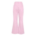 thumbnail image 3 of WTOBBY Men's Relaxed Vintage 70s Bell Bottom Jeans, Stretch Fit Classic Flared Trousers with Retro Leg Design for Casual Stylish Wear, Comfort Denim,Light pink M, 3 of 4