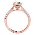 thumbnail image 4 of Rings for Women 3.46 Carat Diamond and Emerald Shaped Green Amethyst Ring pave 10K Rose Gold, 4 of 5