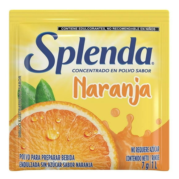 SPLENDA BEBIDA EN POLVO SABOR NARANJA 7GR