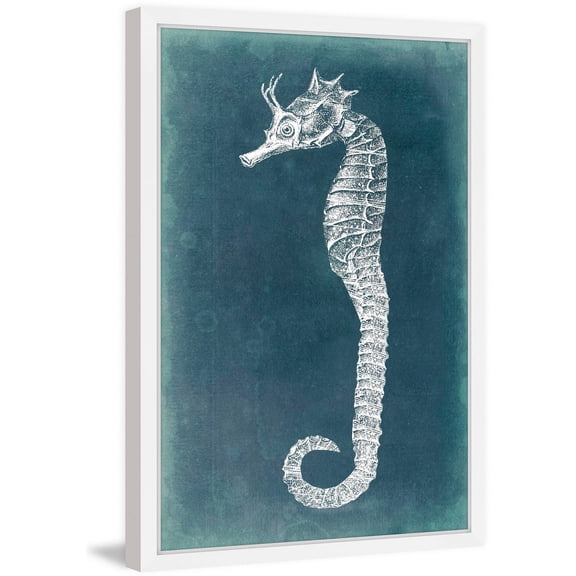 "Azure Seahorse I" Framed Painting Print