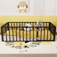 thumbnail image 6 of Bellemave Montessori Toddler Playful Twin Size Fence Rails Metal Floor Bed with Lockable Door, Black, 6 of 9