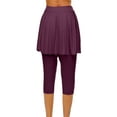 thumbnail image 2 of Yubnlvae A-Line Split Hem Culottes - Summer Casual Skirt Pants for Beach, Market, Or Daily Wear, 2025 Women's Tennis Skort Yoga Leggings with Skirt Scrunch Butt Lifting Gym Athletic Shorts, Wine, M, 2 of 7