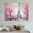 thumbnail image 4 of ONETECH  Paris Eiffel Tower Tapestry 59Hx78W Inch Pink Wall Decor for Bedroom Paris Party Decorations Pink Paris Wall Art France Romantic Vintage Wall Hanging for Girls Living Room Dorm Decor Fabric, 4 of 7