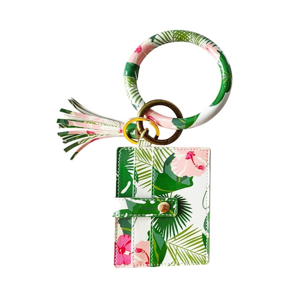 Guardurnaity LLavero de de leopardo para puerta de coche y hogar, llavero con borla, cambio de tarjeta de crédito, monedero, llavero de mano y Ropa, zapatos y accesorios Miscelánea Verde Guardurnaity AP014037-03