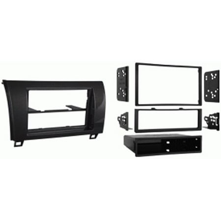 - Metra 99-8220CHG Single/Double DIN Dash Installation Kit for 2010-Up Toyota Tundra Vehicles (High Gloss Charcoal)