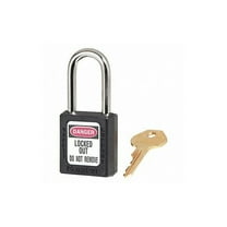 Master Lock Lockout Padlock,KD,Black,1-3/4"H,PK6 410S6BLK