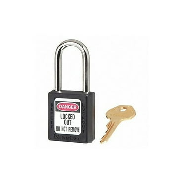 Master Lock Lockout Padlock,KD,Black,1-3/4"H,PK6 410S6BLK