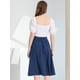 thumbnail image 4 of INSPIRE CHIC Falda Midi De Lunares Vintage Con Cremallera En La Cintura Elástica Para Mujer Azul XS, 4 of 5