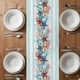 thumbnail image 6 of Teal Green Starfish Table Runner - 36 Inch Long, Kitchen Dining Table Runner Dresser Scarves, Summer Coral Beach Conch Coastal Farmhouse Decor for Coffee Tables Wedding Party Banquet, 6 of 8