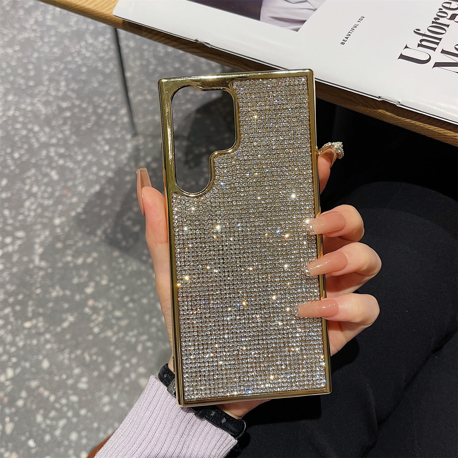 SaniMore for Samsung Galaxy S23 Ultra Case, Luxury Bling Glitter