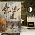 thumbnail image 2 of Manfei Watercolor Mallard Duck Shower Curtain 72Wx84L,Farmhouse Animal Bathroom Shower Curtain, 2 of 5