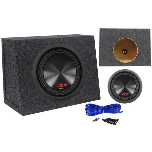 Alpine SWR8D4 8" Inch 1000w Dual 4 Ohm Car Subwoofer+Slim Sub