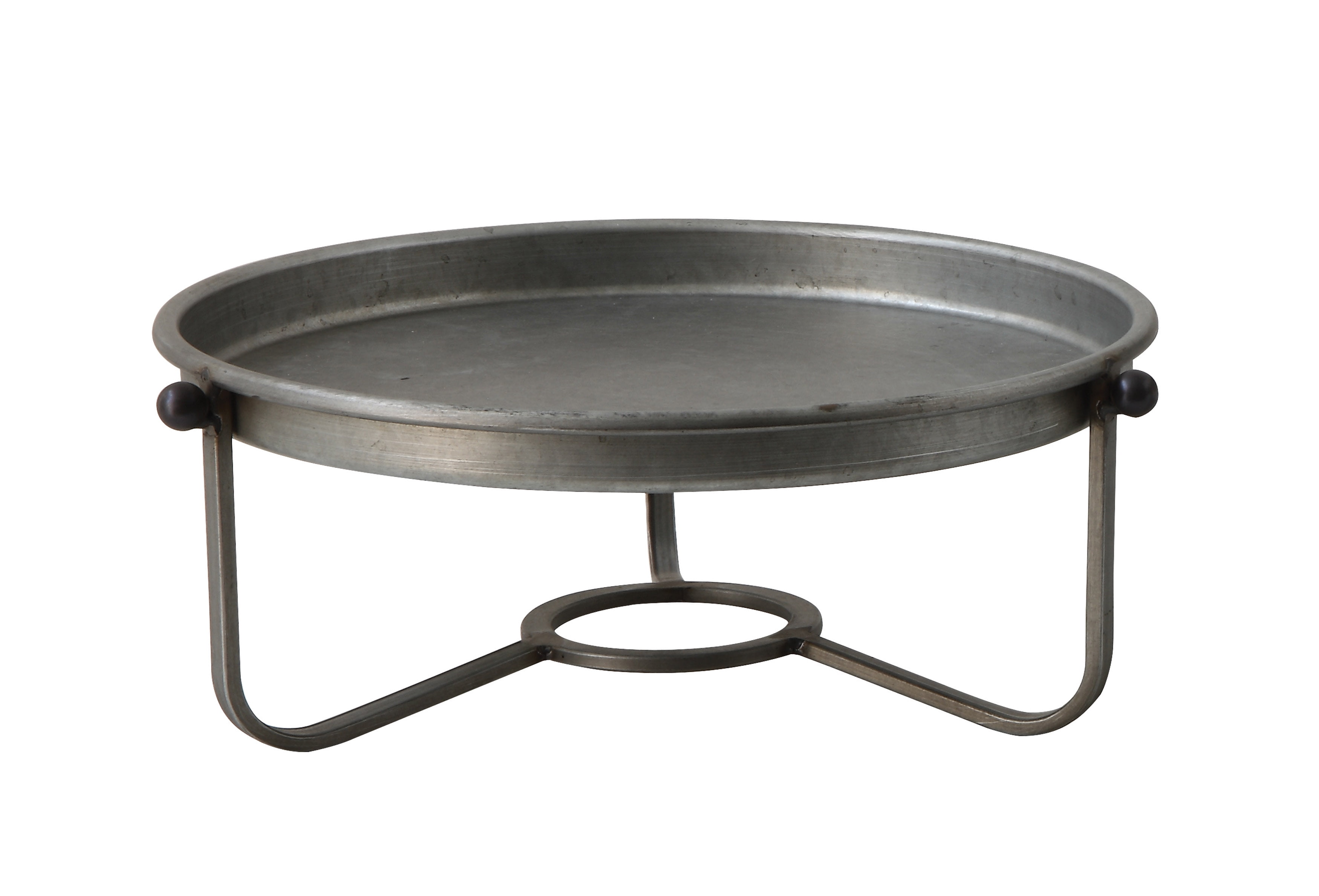 Creative Co-Op Galvanized Metal Tray Table with Stand