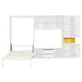 thumbnail image 5 of Harper & Bright Designs Twin Size Murphy Bed with Cabinets and TV Stand, Wooden Twin Cabinet Bed Wall Bed with Storage Shelves, Folding Wall Chest Bed with 2 Drawers, White, 5 of 18