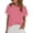 Hot Pink #010, variant on Womens Short Sleeve Striped Tshirts Summer Color Block Scalloped Tops Trendy Casual Basic Tee Shirts, XL