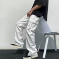 thumbnail image 4 of Pantalones casuales holgados de algodón blancos para hombre, con múltiples bolsillos, estilo funcional, los más vendidos de Shopee, comercio transfronterizo, pantalones de trabajo, 4 of 4
