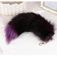 thumbnail image 4 of Biziza Keychain Backpack Fox Tail 15.75inch Animal Tail Shaggy Faux Fur Tail Realistic Fox Tail Keychain Decorative Therian Tail for Handbag Backpack Cosplay, 4 of 5