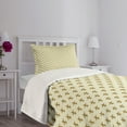 thumbnail image 3 of Ambesonne Geometric Quilted Bedspread Set 2 Pcs, Soft Colors Ornaments, Twin Size, Pale Yellow Khaki, 3 of 5
