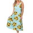 thumbnail image 1 of Robe Bohème pour Femmes Décontractée Sans Manches Longue Robes de Plage Imprimé Floral Robe Bohème Décontractée Courte Robe Débardeur, 1 of 4