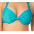 thumbnail image 3 of California Waves Junior's Underwire Push Up Bikini Top Swimsuit Blue Size X-Small, 3 of 3