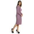 thumbnail image 2 of Bimba Printed Knee Length Jersey Dress For Women Casual Full Sleeve V Neck Midi Dress, 2 of 7