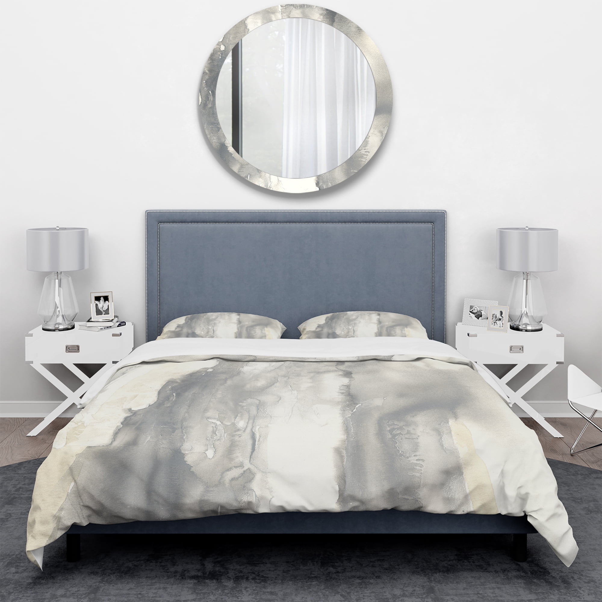 Designart 'Gold Glamour Direction I' Geometric Duvet Cover Set