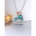 thumbnail image 2 of Dorunmo Mama Bear Necklace with 5 Cubs 925 Sterling Silver Polar Bear Love Heart Pendant Mothers Day Jewelry Gifts for Women Mother (Abalone Shell), 2 of 6