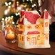 thumbnail image 4 of Decoraciones navideñas, adornos navideños, regalos navideños. Figuras decorativas navideñas de estilo nórdico: Villa nevada con tejado rojo y luces., 4 of 5