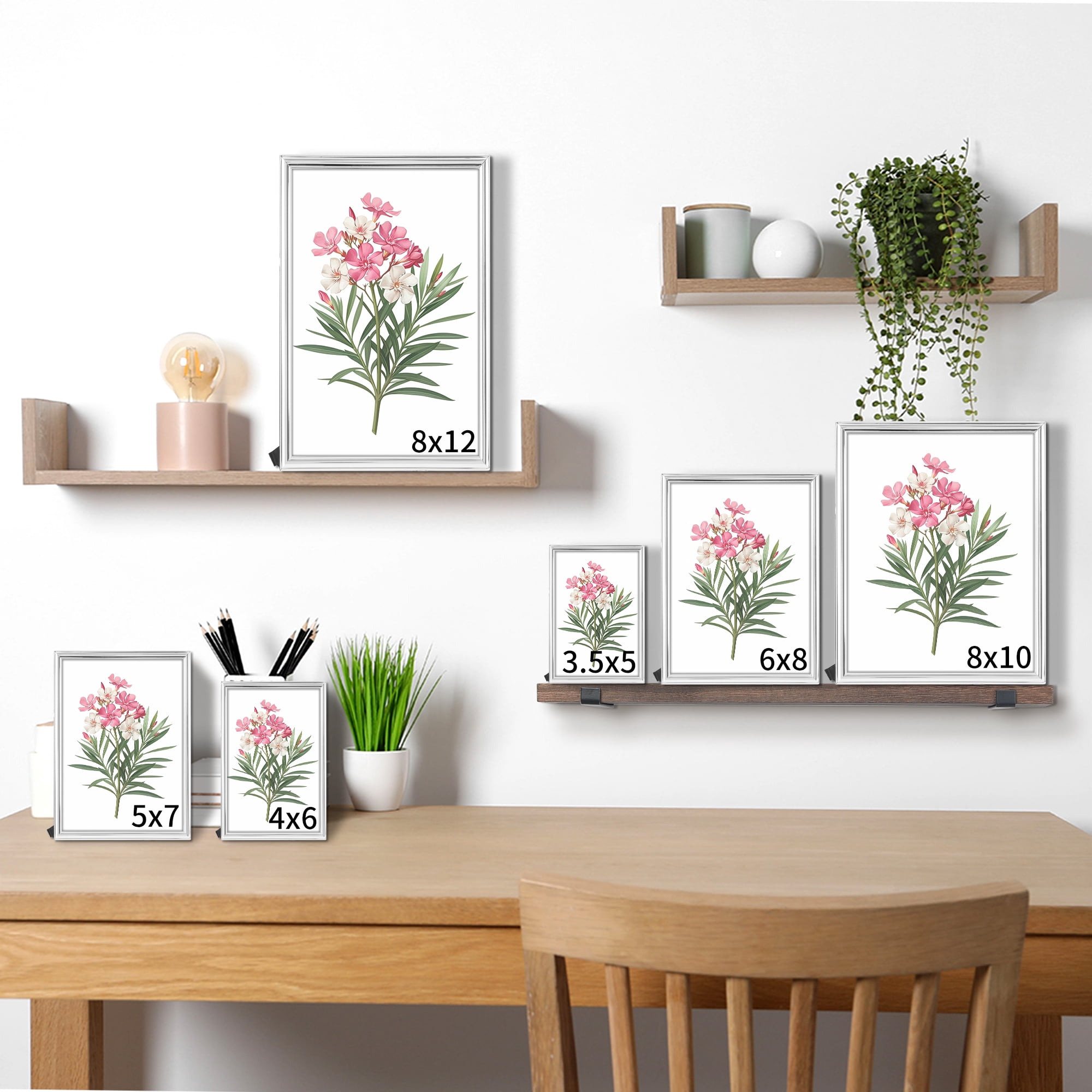Unique Bargains Smooth Metal Picture Frame for Photo and Poster Home Tabletop Silver 5x7"