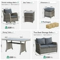 thumbnail image 5 of MEISSALIVVE 7 Pieces Outdoor Patio Furniture Set, Wicker Patio Conversation Set with Swivel Chairs, Patio Sectional Furniture Set with Loveseat, 2 Ottomans and Dining Table (Grey), 5 of 9