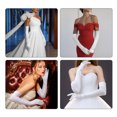 thumbnail image 4 of 21'' Long Satin Finger Gloves, TSV Classic Wedding Mittens for Women, 1920s Opera Gloves for Party, Wedding, Banquet, Black/White, 4 of 8
