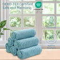 thumbnail image 5 of Jessy Home 24 Pack Turquoise Stripe Washcloths for Bathroom 13x13 Inch Ultra Soft Hand Face Towels, 5 of 9