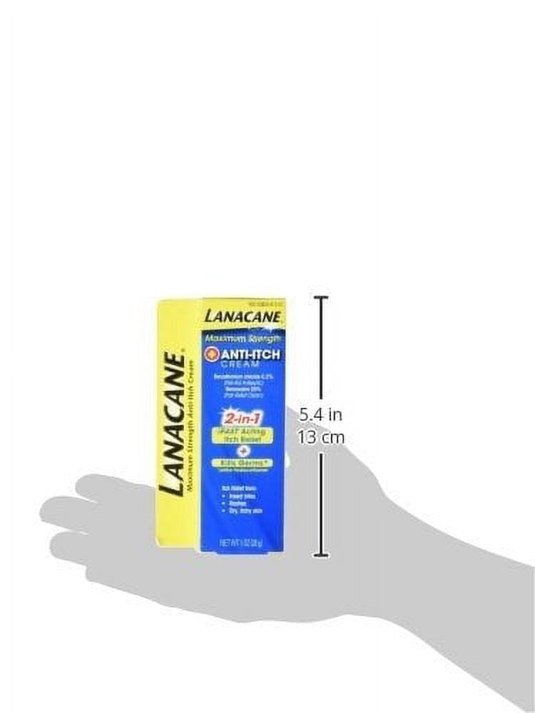 Lanacane Maximum Strength Anti-itch Cream 2in1 Fast Acting Itch Relief and Kills Germs 1 oz