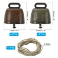 thumbnail image 2 of Unique Bargains 1.4 x 2.4 x 1.4' Mini Cow Bells, 1 Pcs, Red Bronze 4pcs & Green Bronze 4pcs & Rope 3Meter, 2 of 5