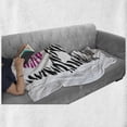thumbnail image 6 of Love Soft Flannel Fleece Blanket, Vintage Zebra Motifs of Lettering and Hearts Pattern on Plain Backdrop, Cozy Plush for Indoor and Outdoor Use, 50" x 70", White Hot Pink and Black, by Ambesonne, 6 of 6