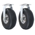 thumbnail image 2 of LiviNest 10 Inch Pneumatic Caster Wheels: Heavy Duty Steel Hub with Ball Bearings & 5/8-Inch Bore - 300LB Capacity Swivel & Rigid Plate Casters for Agricultural Equipment & Workshop Applications, 2 of 6