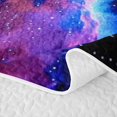 thumbnail image 5 of Manfei Celestial Cosmic Clouds Twin Quilt Set,Glowing Stars Twin Coverlet Set,Blue Purple,Black Reversible,2-Piece,1 Bedspread and 1 Pillowcase, 5 of 7