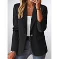 thumbnail image 4 of Women'S Fall Casual Blazer - Fully Lined Lightweights Button Lapel Collar Slim Fashion with Pocket Black M, 4 of 9